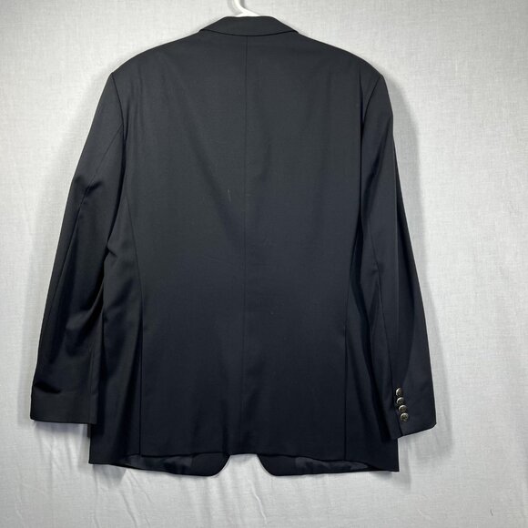 Hugo Boss Blazer Mens 44 Black Super 100 Wool Classic Fit Sport Coat Jacket - Picture 2 of 15